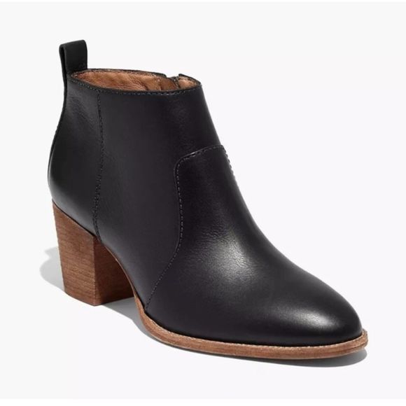 MADEWELL Shoes Women's Black Leather BRENNER Ankle Boots Booties Size 10 - Picture 1 of 12